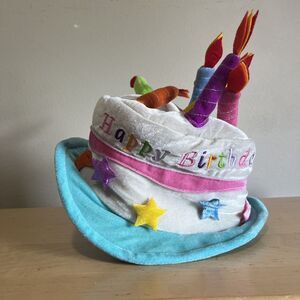 Elope Hat Happy Birthday Candles Cake Adult OS Multicolor Celebration Top Hat